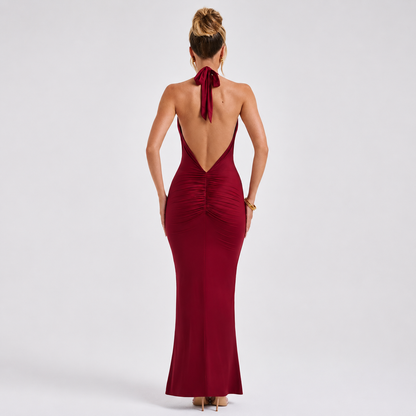Robe Longue Élégante à Col Halter