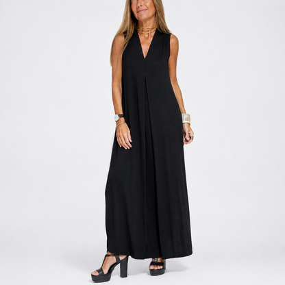 Robe Longue Fluide Col V