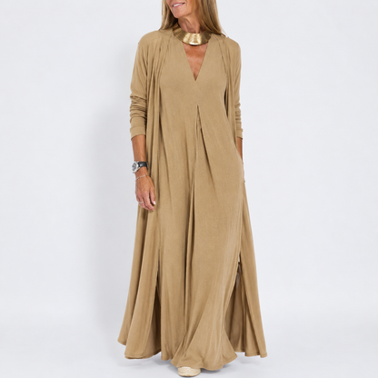 Robe Longue Fluide Col V