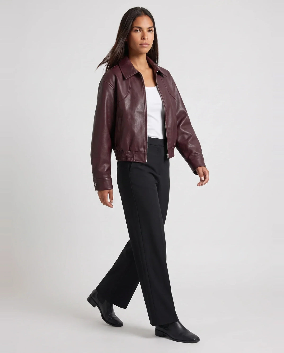 Blouson moto oversize effet cuir