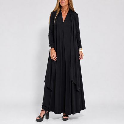 Robe Longue Fluide Col V