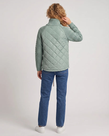 Doudoune courte à manches tricot
